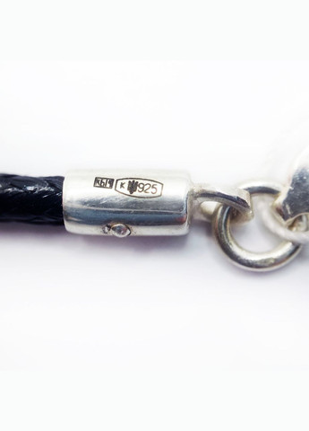 Колье 50 размер серебро позолоченное 925° 2,66г. черный шнур () Bigsun 1255 (316660027)