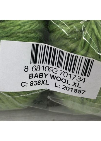 Пряжа Baby Wool XL колір 838 Хакі Gazzal (352743315)