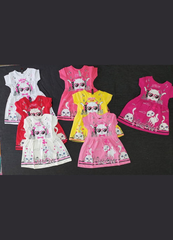 Персикова літня трикотажна сукня для дівчинки No Brand (319303892)