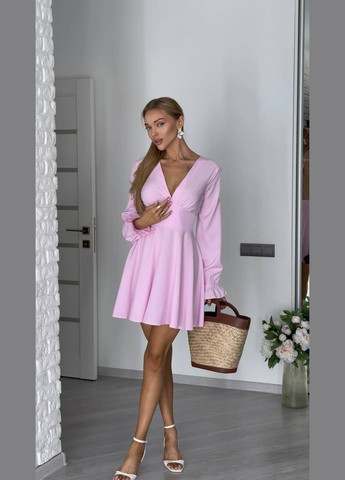 Розовое повседневный женское платье No Brand однотонное