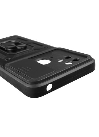 Чохол для POCO C40 броньований з кільцем зі шторкою на сяомі поко с40 чорний rg1 Xiaomi (366021348)