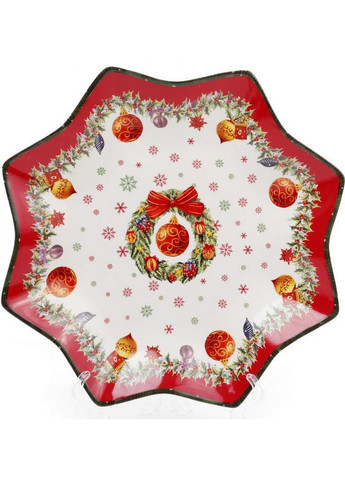 Блюдо фарфоровое "Рождественский орнамент" Ø30,5 см Bona (289368180)