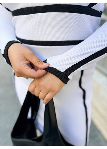 Білий повсякденний жіноча сукня в рубчик KaraMix