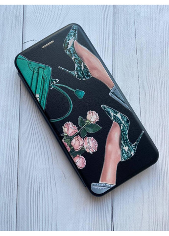 Чохол-книжка з малюнком для Xiaomi Redmi Note 11T Чорний:: Туфельки і квіти (принт 225) G-Case (359484383)