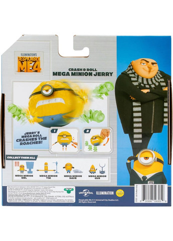 Игровая фигурка Мега миньона Джерри с Ничтожный я 4 Оригинал Minions Despicable Me 4 Crash & Roll Mega Jerry Moose (365251596)