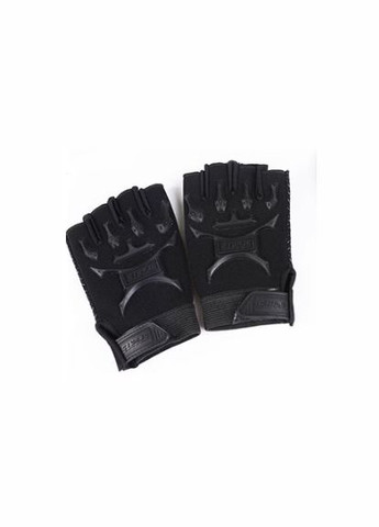 Дитячі спортивні рукавички з відкритими пальцями з захистом на кісточки чорні ( 12 років) No Brand (315599630)