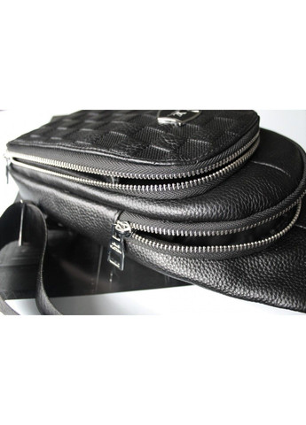 Чоловіча шкіряна сумка-слінг через плече чорна 23050 BR-S (371883077)