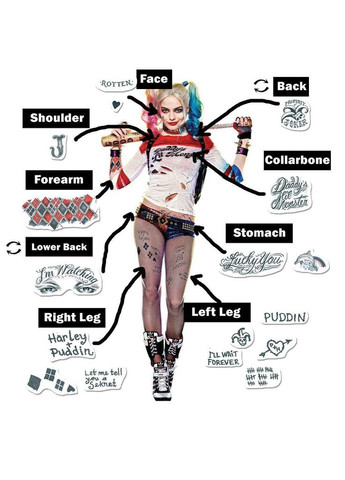 Тимчасові татуювання «Джокера» 1 аркуш 1559803J04 Tattoo (366891016)