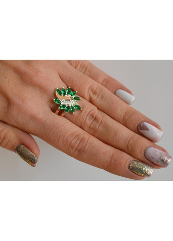 Срібна каблучка з золотими вставками Silver Style (367113072)