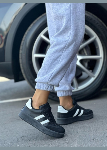 Черные кеды женские черные демисезонные на высокой подошве повседневные стильные кроссовки No Brand