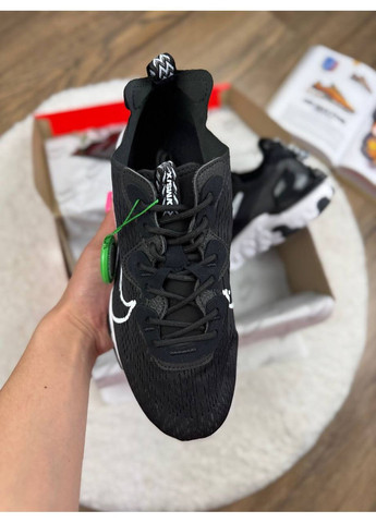 КРОСІВКИ ЖІНОЧІ NIKE REACT VISION BLACK WHITE НАЙК РЕАКТ ВІСІОН No Brand чорні демісезони (367175161)