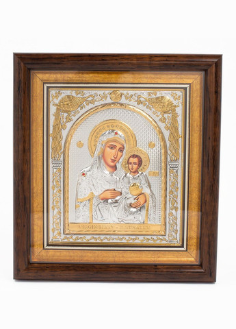 Єрусалимська Ікона Божої Матері 28,5х30,5см під склом в прямокутному кіоті Silver Axion (265446247)