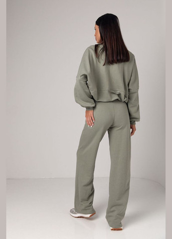 Спортивный костюм с прямыми штанами и кофтой на молнии 561 Lurex (315799347)