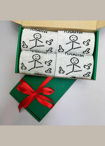 Комбіновані бокс жіночих подарункових шкарпеток 36-41 на 4 пари сірі Vakko (308201756)