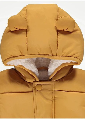 Желтая зимняя зимняя куртка унисекс для новорожденных на малыша с капюшоном желтая золотистая George