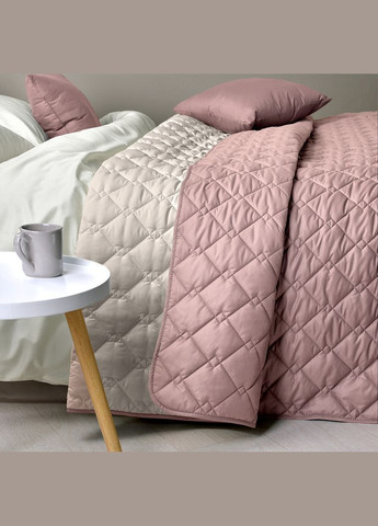 Покрывало Стиль Cube двустороннее пудра/светло-серый 210*240 IDEIA (288045283)