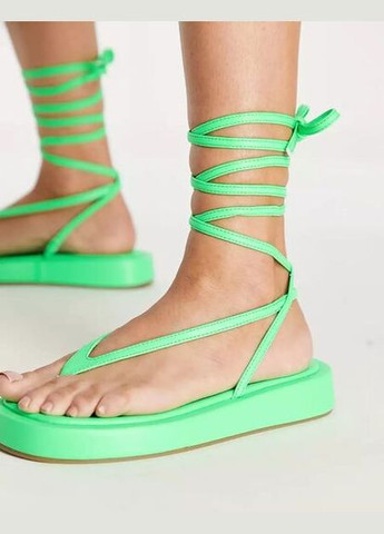 Кислотно-зеленые пляжные вьетнамки Public Desire