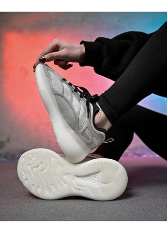 Женские кроссовки white black No Brand светло-серые демисезоны (367860988)