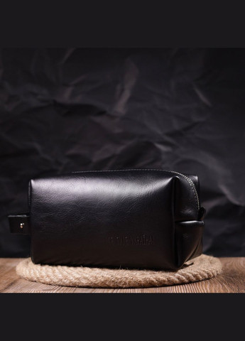 Несесер чоловічий великого розміру з гладкої шкіри на блискавці Україна 16767 Чорний Grande Pelle (298568207)