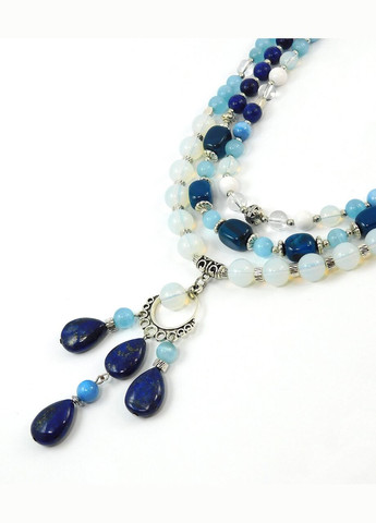 Намисто "Мірра" Лазурит, Агат, Місячний камінь синтетичний, Котяче око, Аквамарин Fursa fashion (322739359)