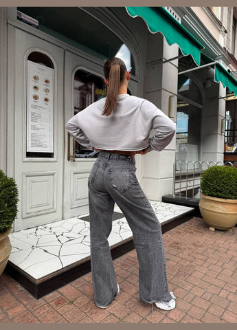 Женский кроп-свитшот легкий белый No Brand (346085229)