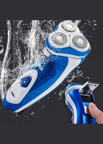 Аккумуляторная влагостойкая мужская электробритва с подвижными ножами DSP 60081 с влажным триммером. Zegor (297443404)