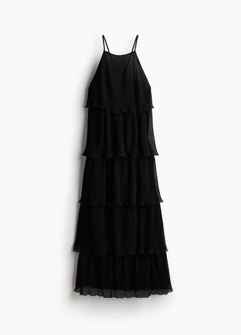 Черное платье H&M однотонное