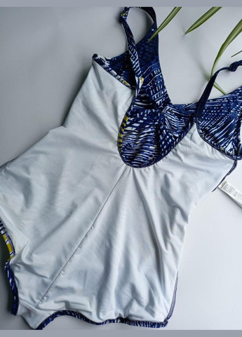 Комбінований літній стильний суцільний купальник листя пальми 139183 розмір 90в-с Triumph