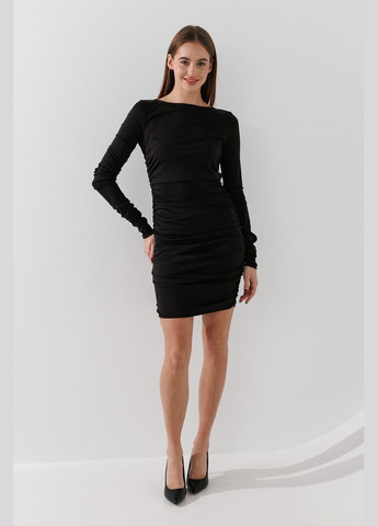 Черное повседневный платье однотонное женское wtc02427 черный shop (2000990927422) LAWA однотонное