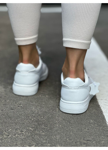 Белые женские кроссовки белого цвета повседневные кеды из эко-кожи No Brand