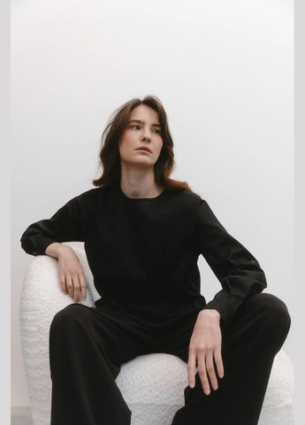 Черная демисезонная блузка Modna KAZKA