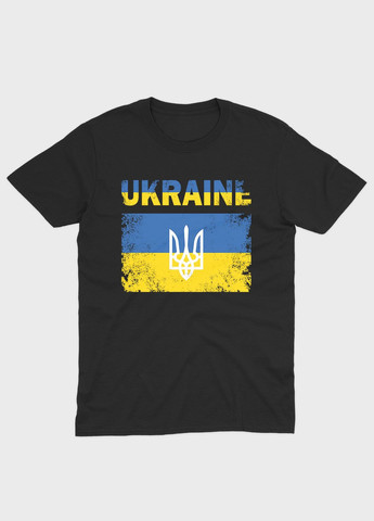 Чорна літня жіноча футболка з патріотичним принтом ukraine (ts001-2-bl-005-1-044-f) Modno