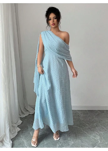 Блакитна сукня SHEIN однотонна
