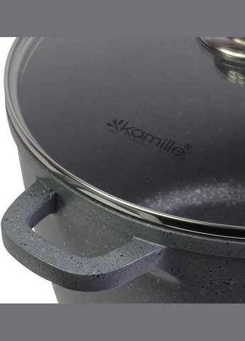 Каструля Landes Grey 6.2л з литими алюмінієвими ручками Kamille (373378956)