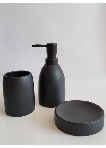 Набір аксесуарів для ванної кімнати 3 предмети чорний BonaDi (362217111)