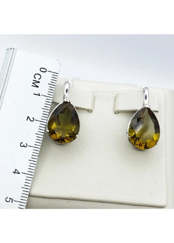 Сережки срібні з султанітом 7,6 г No Brand (369737400)