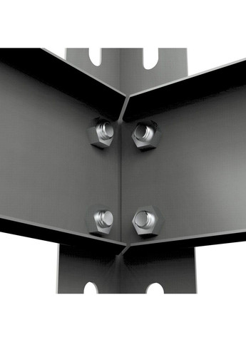 Металлический стеллаж Light Series (размер 1500х450x300мм) 4 полки ДСП до 100кг Черный Emby (331640052)