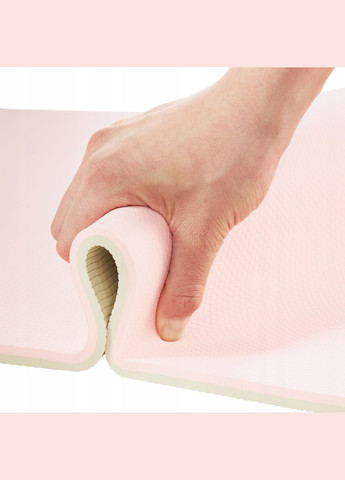 Килимок (мат) спортивний TPE 180 x 60 x 1 см для йоги та фітнесу Pink/Grey (P-5907739311900) 4FIZJO (301733265)