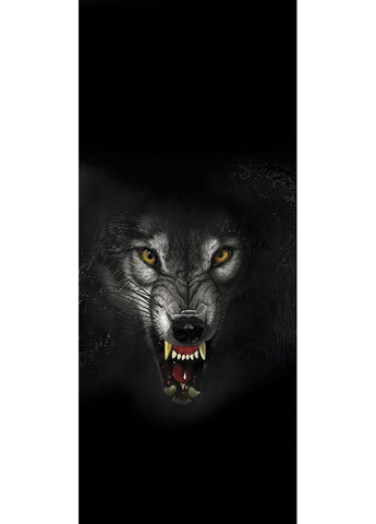 Наклейки на стійки дверей авто 3D TUNING STUDIO Вовк Ч 500х220х0.15мм=2штуки No Brand (362499074)