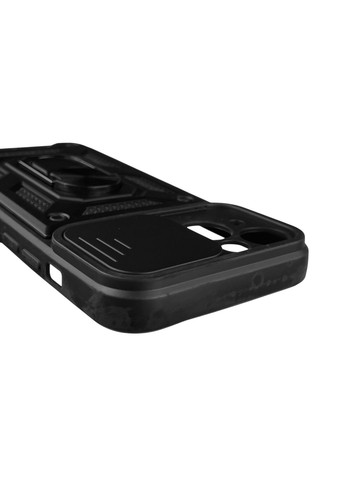 Чехол для iPhone 14 бронированный с кольцом со шторкой на айфон 14 чёрный rg1 Apple (366233597)