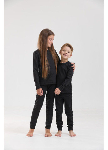 Термобілизна Підліткова для дівчаток та хлопчиків чорна на флісі No Brand (365830124)