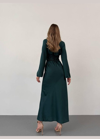 Зелена повсякденний сукня жіноча - довжина максі, однотон JUGO однотонна