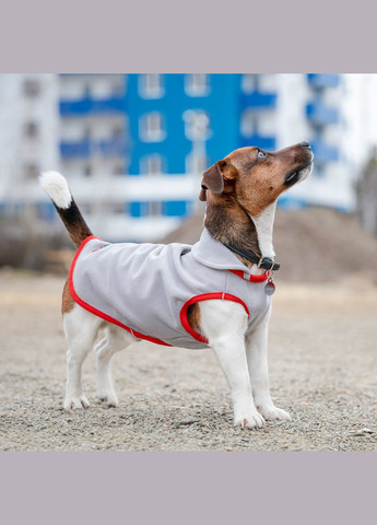 Жилет "FLEECY" Серо-красный ХS2 (4823082419616) Pet Fashion (318100972)