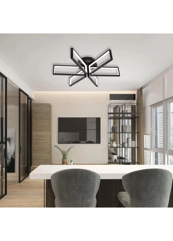 Керована світлодіодна люстра 10619 MADERA 115W 6S SMART 650x150 BLACK-230-IP20 ESLLSE (387869623)