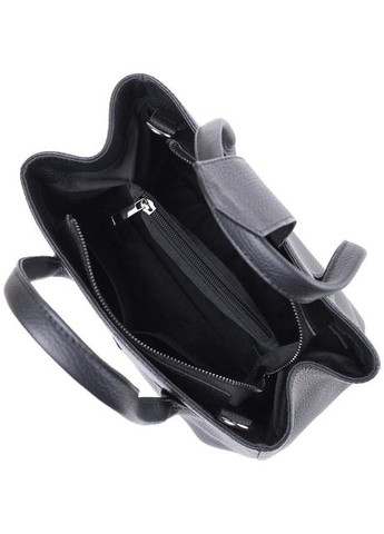 Сумка шоппер жіноча з натуральної шкіри на плече середня Чорний 39053 Shvigel (353302638)