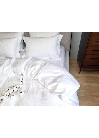 Постельное белье с резинкой TIARA WHITE, сатин Двухспальный размер, наволочки 70/70 No Brand (363191452)