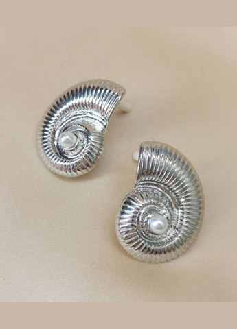 Сережки бижутерия Равлик серебряный No Brand (332181001)