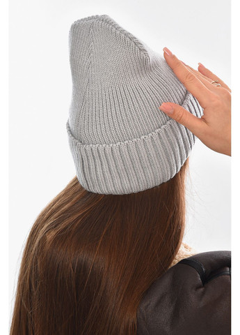 Шапка женская на флисе серого цвета Let's Shop (368823971)