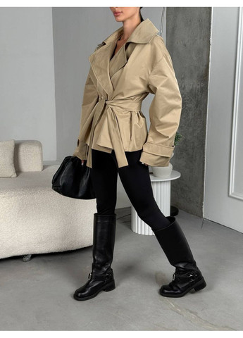 Укорочений тренч у трьох базових кольорах з коттон-парки — заміри в описі DK/DL Мода без кордонів на зав'язках демісезон (361783296)