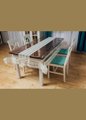 Силиконовая Скатерть Молочный Версаче Кружево 160x80см Royal House (315144728)